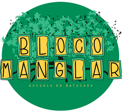 Logo circular de Bloco Manglar. Escuela de Batucada